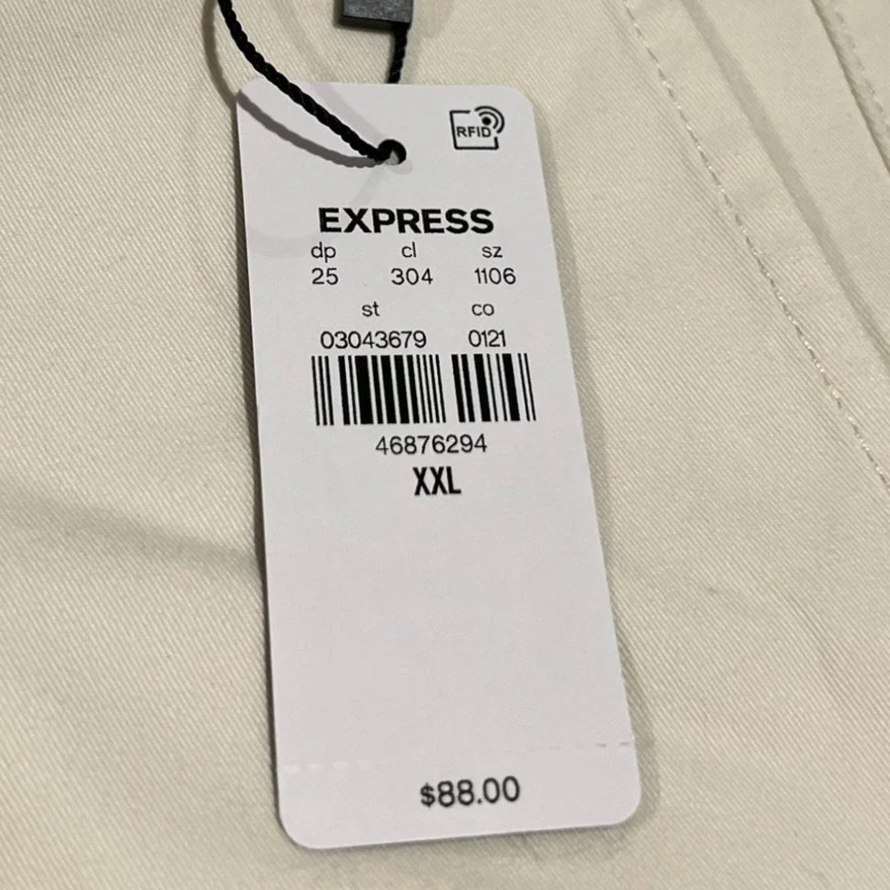 NWT Express Slim Pull-On Chino Pants Elastic‎ Waist Men's XXL